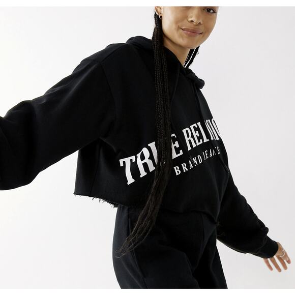 NWT True Religion Cropped Sweatshirt - Large - Picture 1 of 10